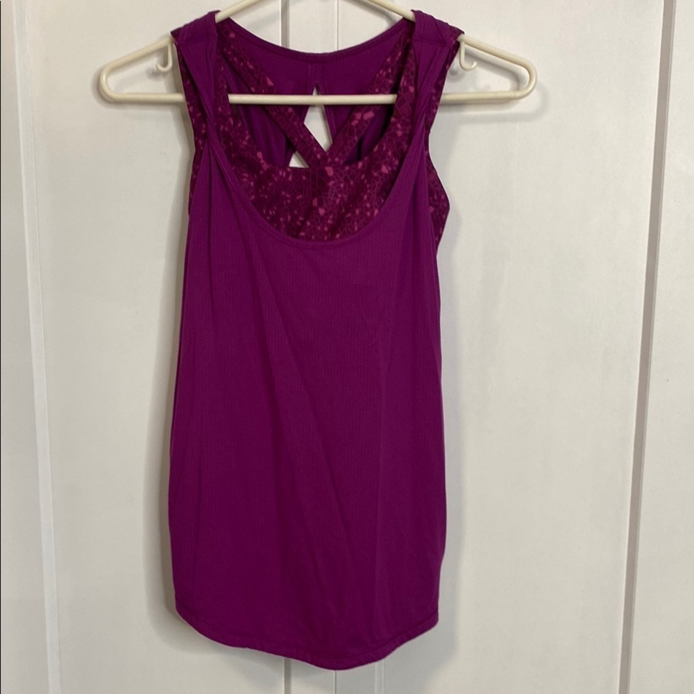 Lululemon Women's Purple Tank Top sports bra combo - 4 - Raspberry pink